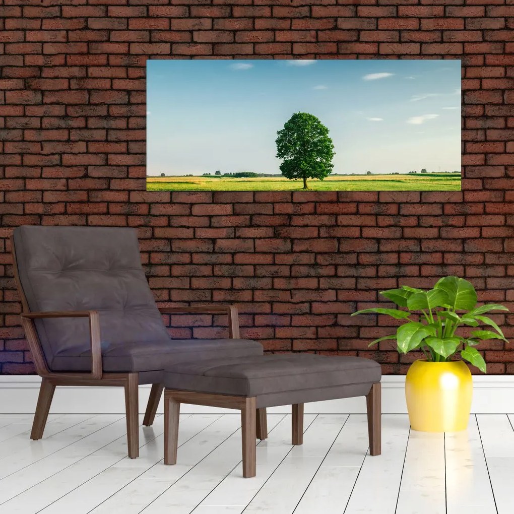Tablou cu copaci pe luncă (120x50 cm)