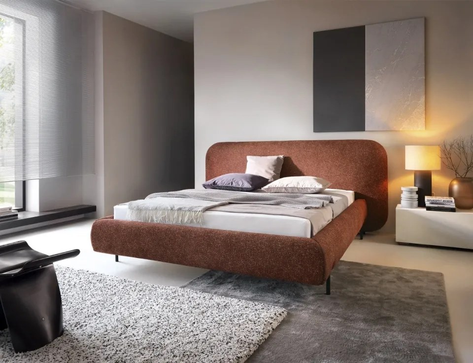 Pat tapitat, cu cadru metalic, spatiu pentru depozitare, cu mecanism de ridicare cu gaz, 180x200 cm, Pointt, Eltap (Culoare: Gri / Breona 04)