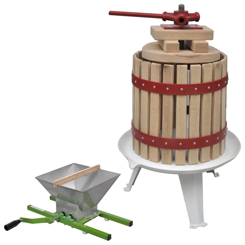 Set de presa si zdrobitor de fructe  vin, 2 piese Zdrobitor 12 L + 7 L