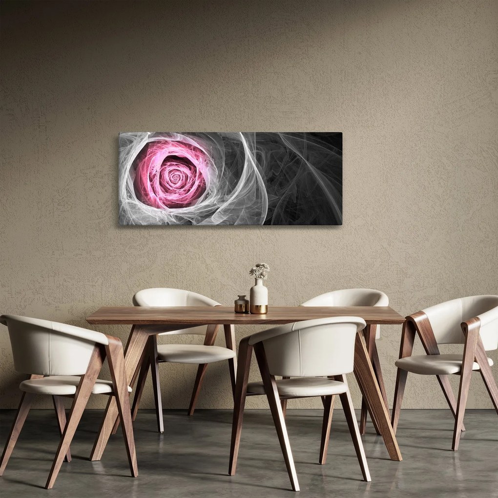 Tablou - Trandafir abstract, fucsia (120x50 cm)