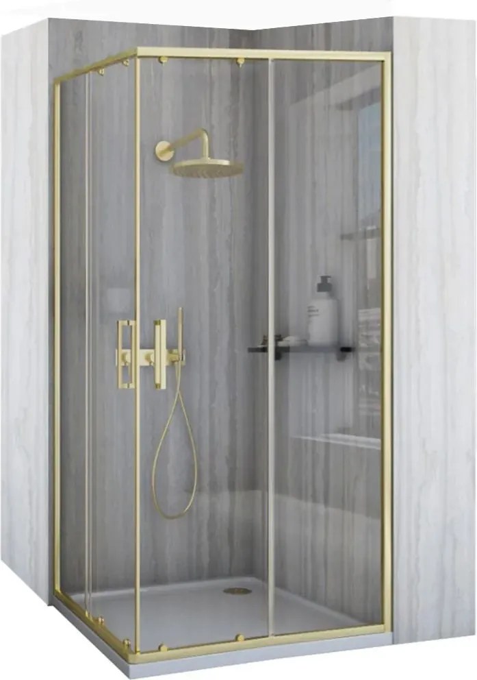 Cabină de duș Rea City 80x100 cm Brush Gold