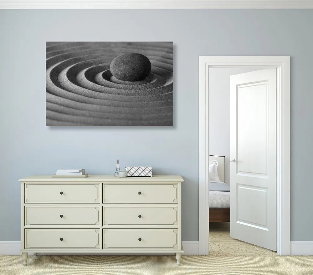 Tablou piatră relaxantă în design alb-negru