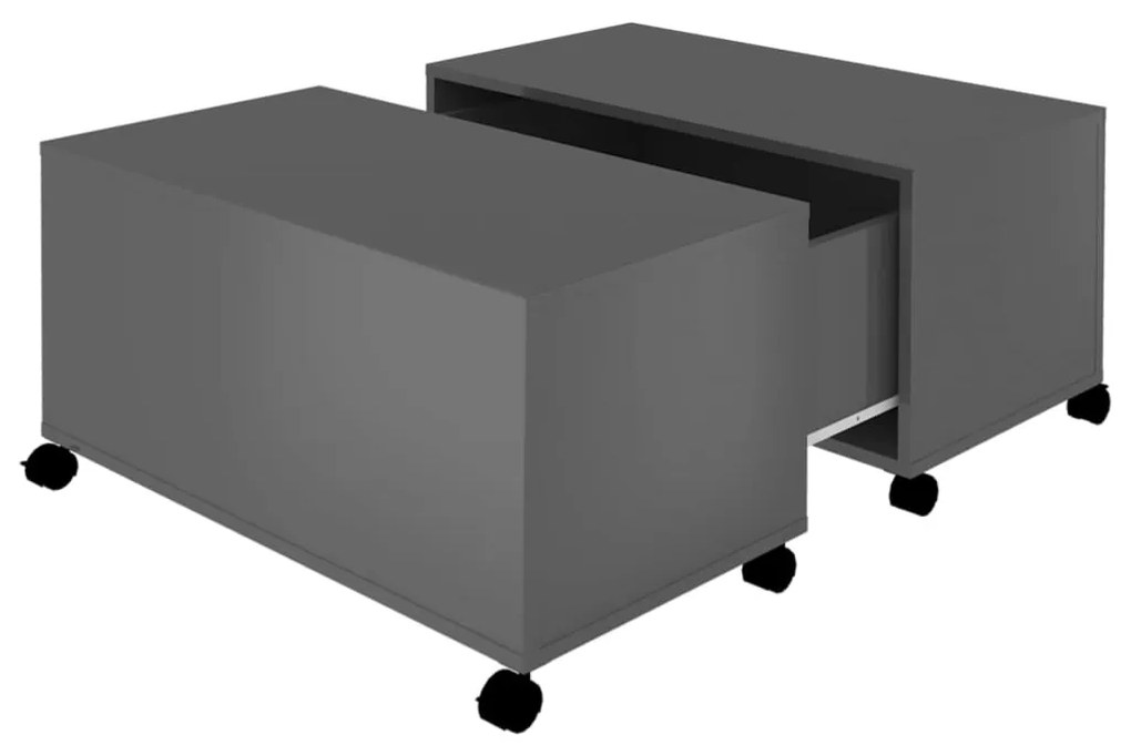 806875 vidaXL Măsuță de cafea, gri extralucios, 75x75x38 cm, PAL