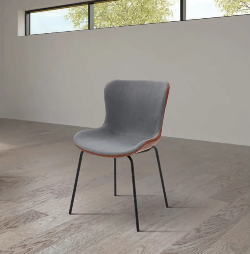 Scaun TEMPO, tesatura si piele ecologica - NEGRU - BEJ