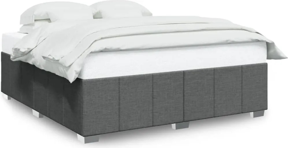 vidaXL Cadru de pat fără saltea, gri închis, 180x200 cm, textil