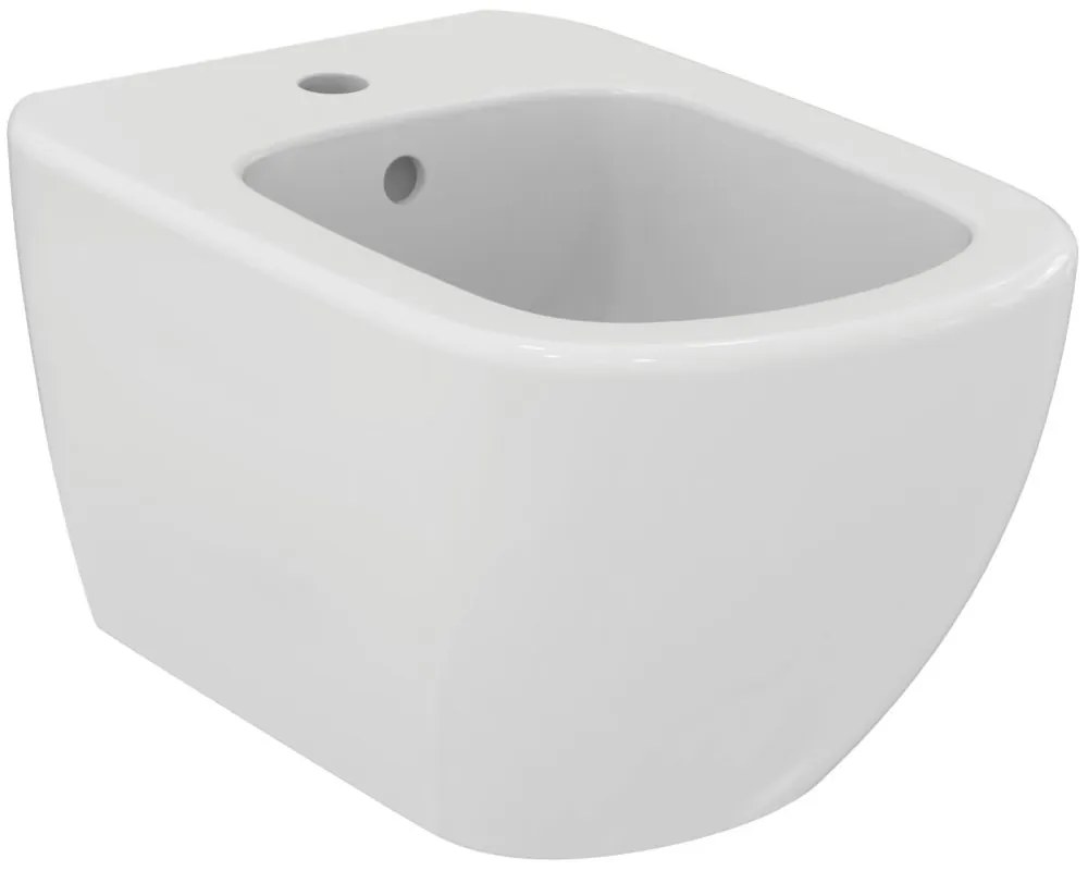 Bideu suspendat, 360x530 cm, cu preaplin, orificiu pentru baterie, alb