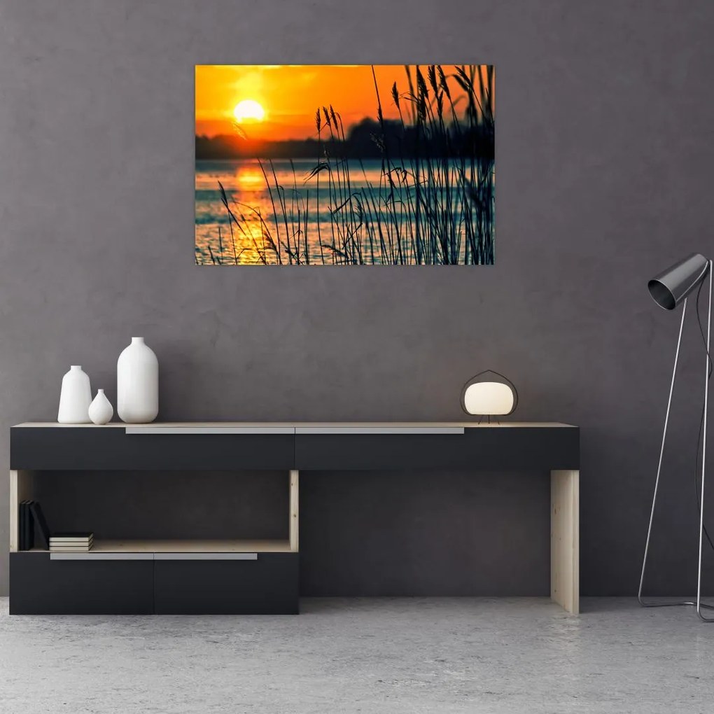 Tablou - Apus de soare la lac (90x60 cm)
