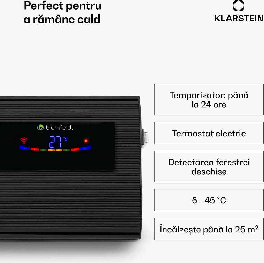 Blumfeldt Cosmic Beam Smart 30, încălzitor cu infraroșu, 3000 W, control prin aplicație, negru