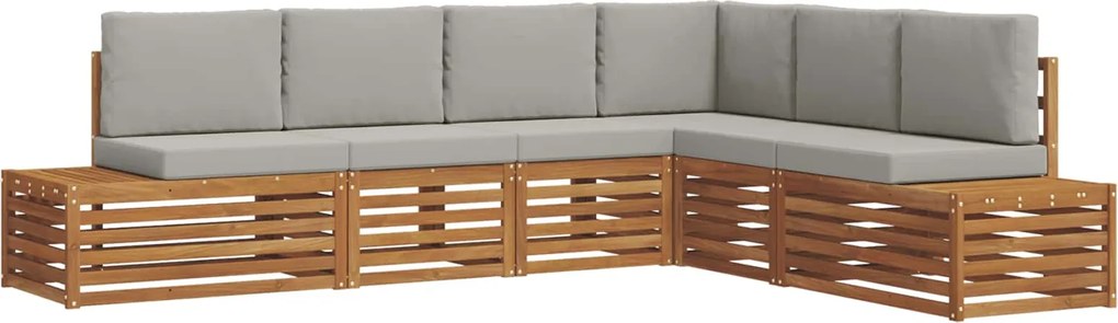 vidaXL Set de canapele de exterior 6 Bucată Gri natural și deschis