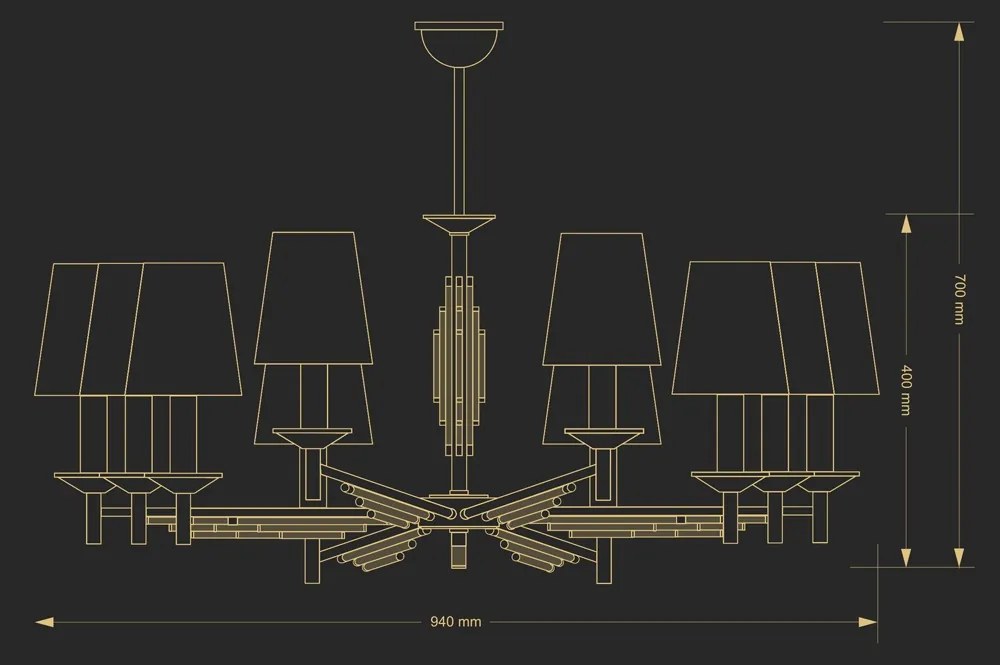 Candelabru 10 brate realizat manual Fellino