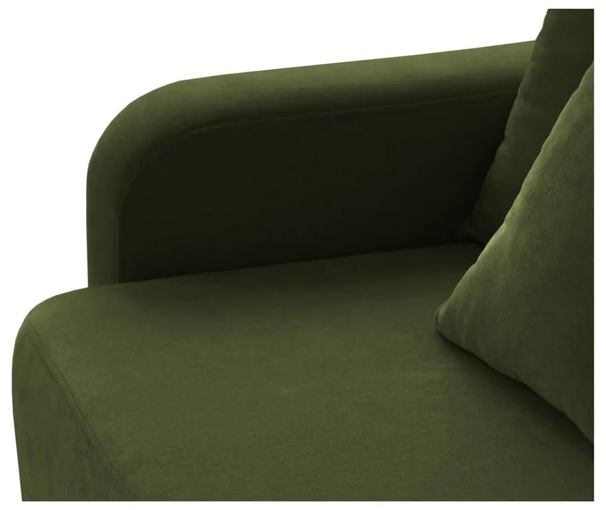 Canapea verde extensibilă, cu spațiu de depozitare 231 cm Elen – Micadoni