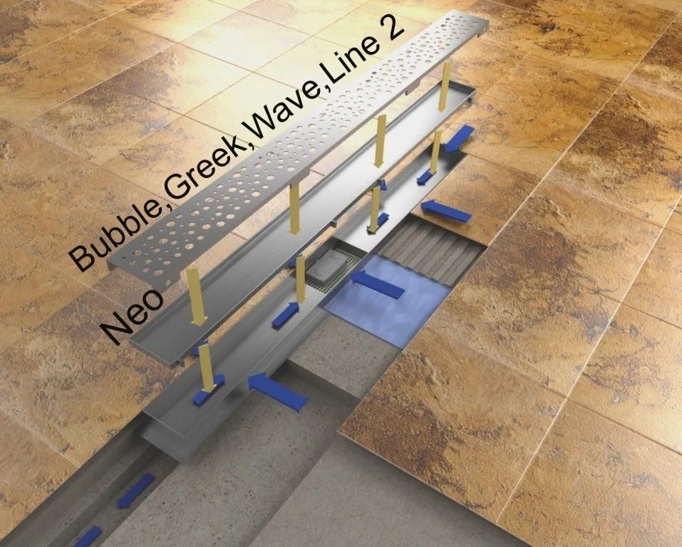 Set rigola pentru dus cu capac Greek - 100 cm BF25