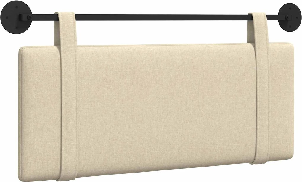 vidaXL Cap de pat suspendat Pe perete Crem 110 x 55 x 5 cm țesătură