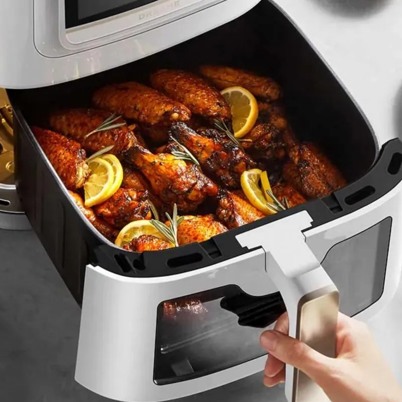 Friteuza cu aer cald Dreame AF30, 2300 W, 7 L, 12 programe, 50-200°C, Caldura ciclonica sus/jos, SmartSteam, LED, NTC, Alb