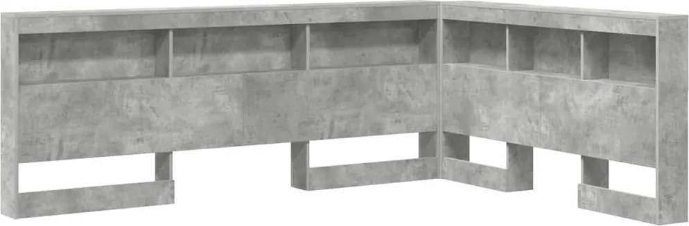 vidaXL Tăblie de depozitare cu raft Gri din beton 135 cm Lemn compozit