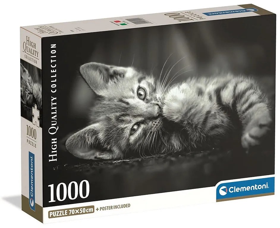 Animale Dark Puzzle Clementoni cu 1000 piese cu pisici