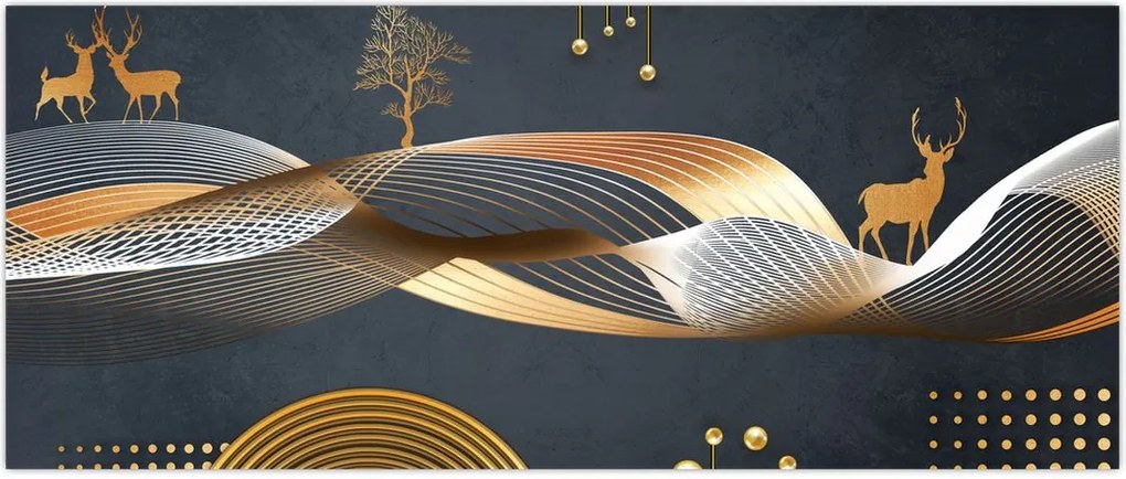 Tablou - Cerb, grafică (120x50 cm)