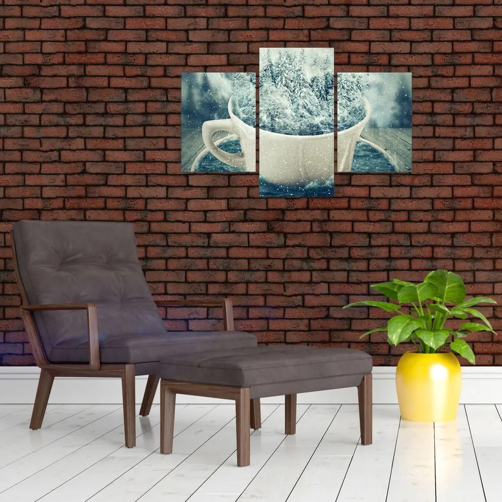 Tablou - Lumea de iarnă într-o căniță (90x60 cm)