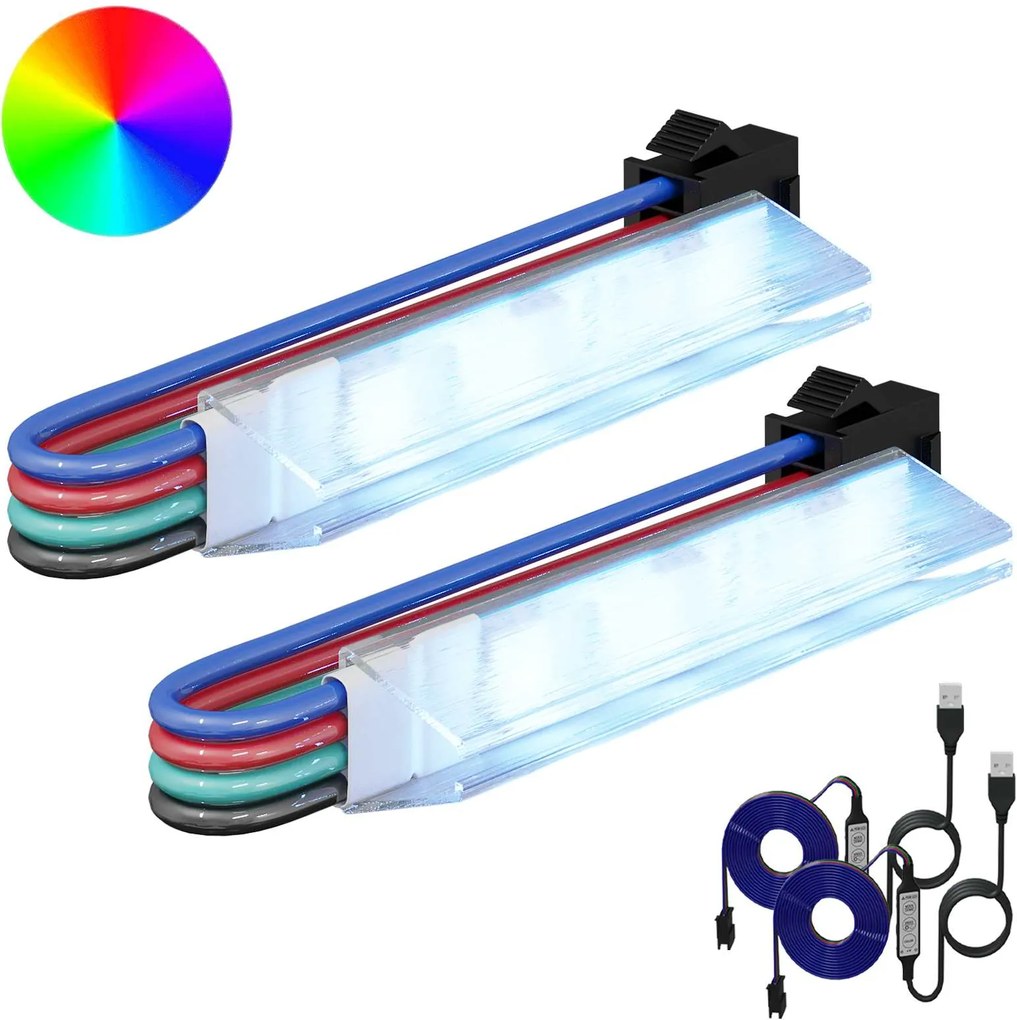 vidaXL Bandă LED 2 pcs Negru și Alb 1745 mm Cupru și Plastic