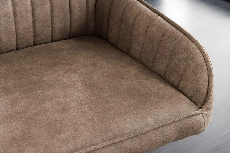 Bancheta tapitata design modern Turin 160cm, microfibra taupe