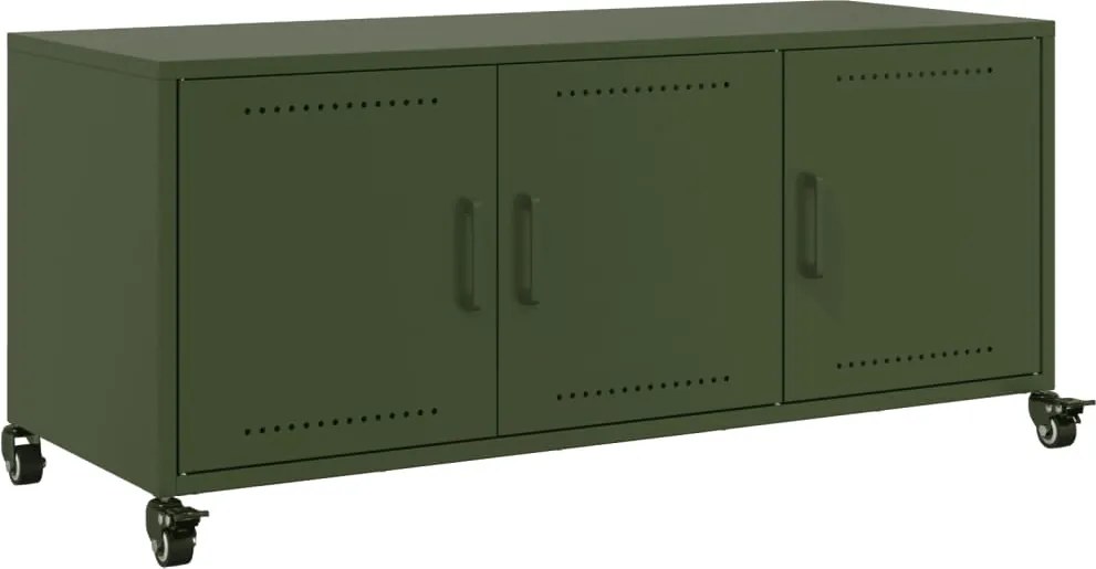 vidaXL Dulap TV, verde măsliniu, 100,5x39x43,5 cm, oțel