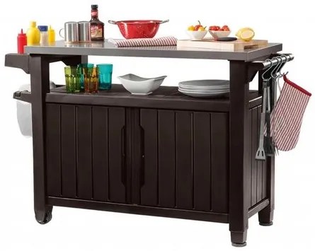 Keter Multifuncțional grătar de grădină UNITY XL270l maro, 134 x 52 x 90 cm