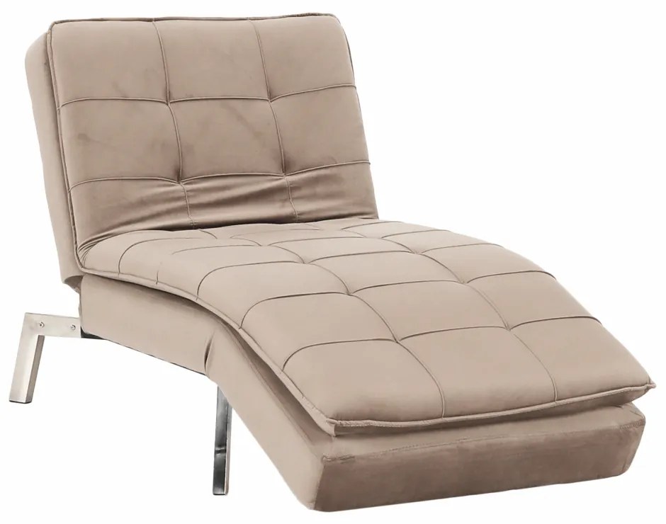 Fotoliu extensibil, gri maro TAUPE/crom, REMAN