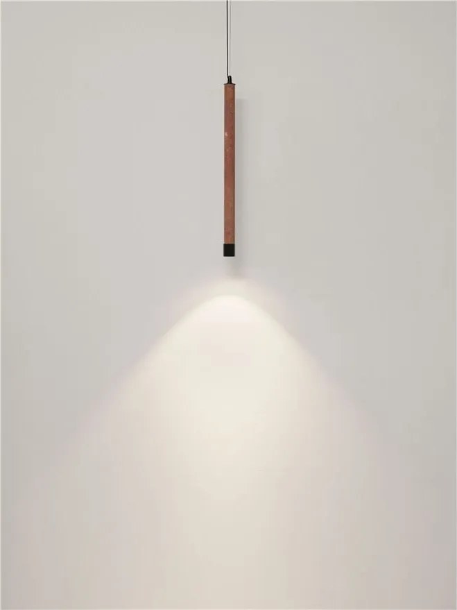 Lustra, Pendul tubular din travertin Muse metal negru