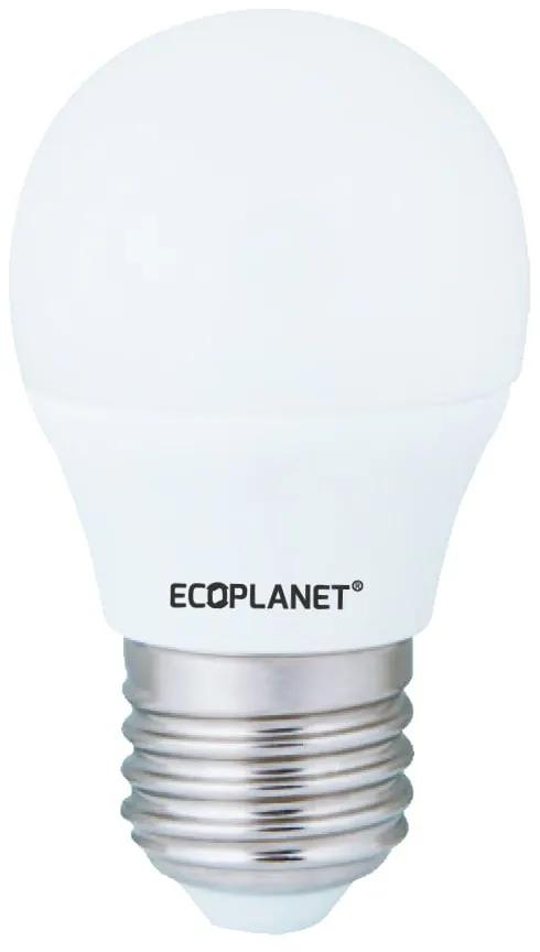Set 10 buc - Bec LED Ecoplanet glob mic G45, E27, 7W (60W), 630 LM, F, lumina rece 6500K, Mat Lumina rece - 6500K, 10 buc