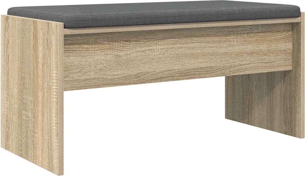 vidaXL Bancă pentru hol cu pernă Stejar Sonoma 83 x 38 x 40 cm