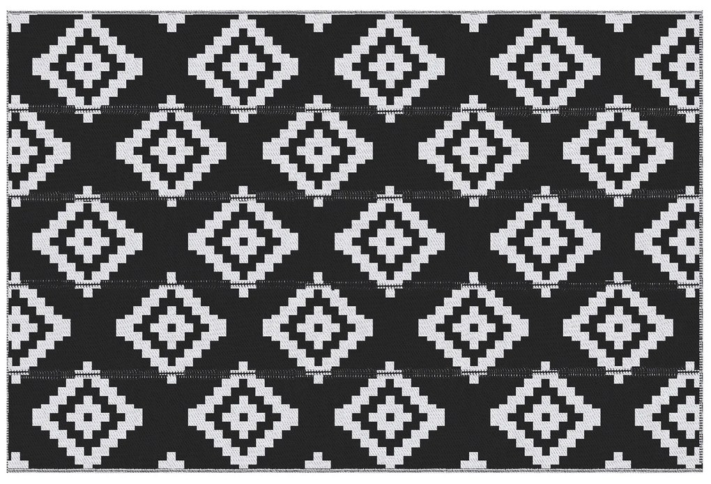 Outsunny Covor de Exterior Rezistent la Raze UV, 182x274 cm, Negru și Alb | Aosom Romania