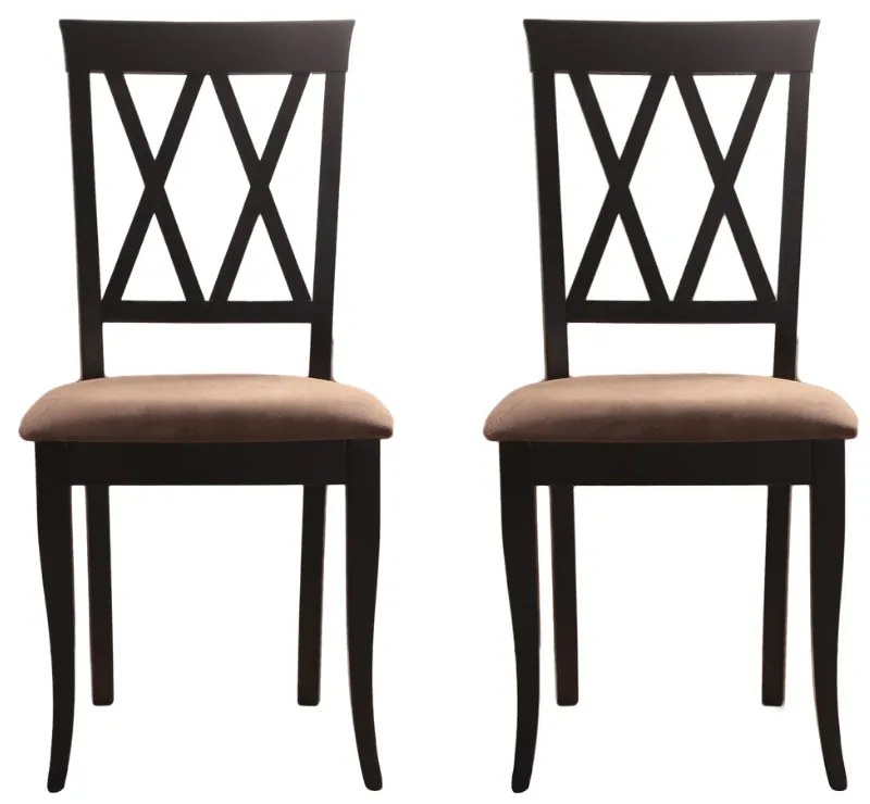 Set 2 scaune dining din lemn de fag Venetia, Wenge/Solo 25