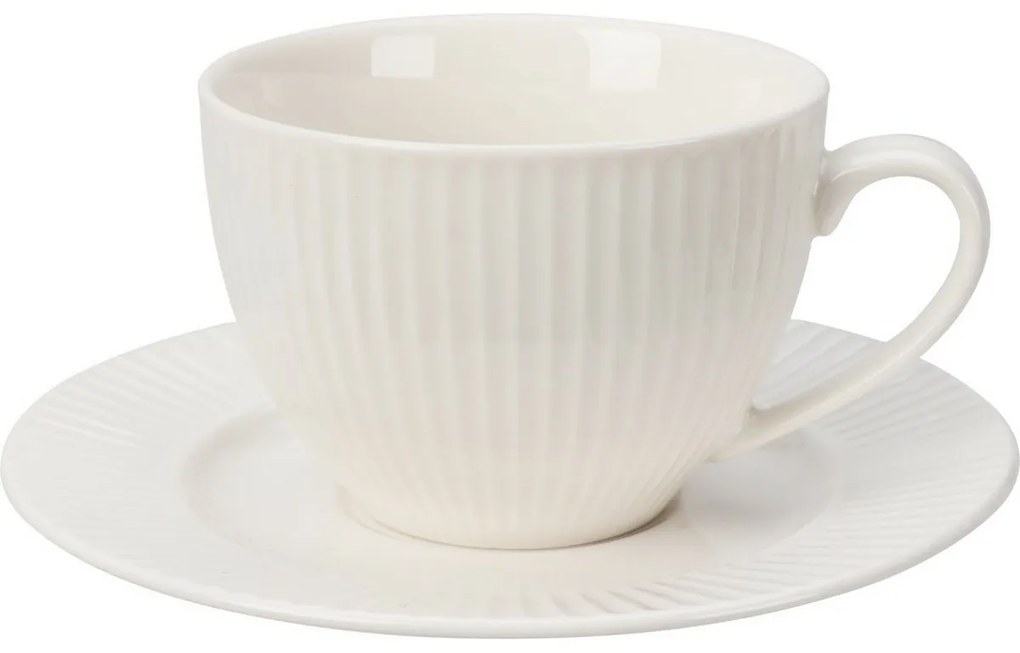 Set of 6 porcelain cups with saucers Linie 240 ml