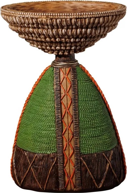 Decoratiune de masa, cu bol din rasina, H27cm, Africa
