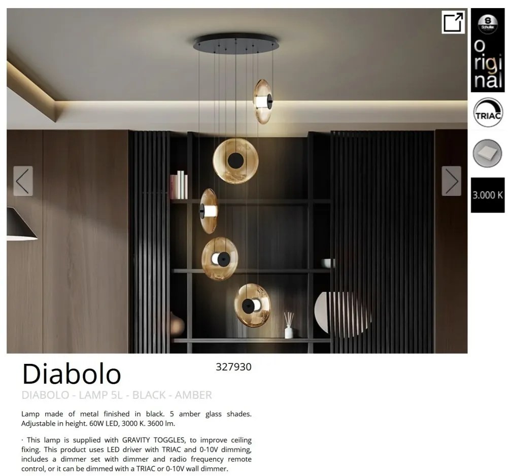 Lustra LED suspendata design modern Diabolo 5L