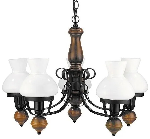 Candelabru rustic 5 brate, diam.64cm, Petronel 7079 RX