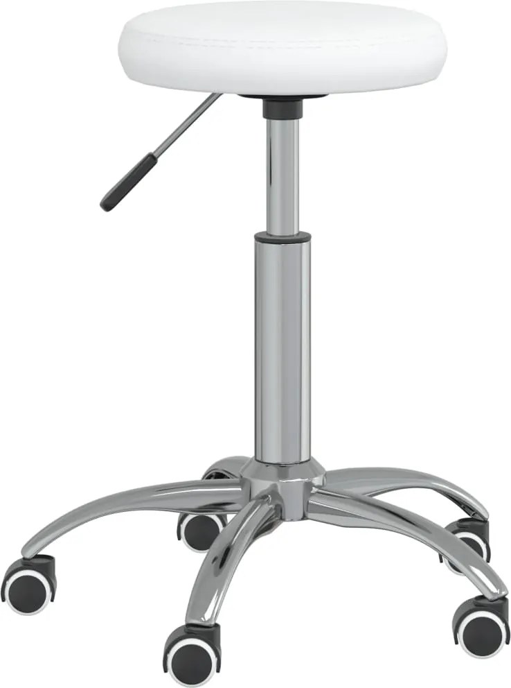 vidaXL Scaun de birou pivotant, alb, piele ecologică