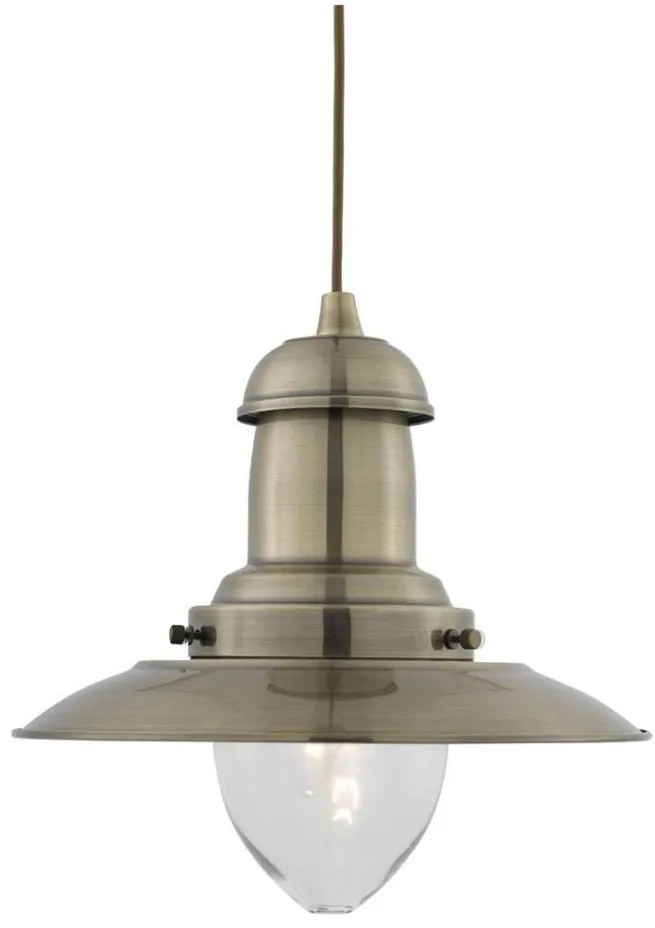 Searchlight 4301AB - Lustră suspendată pe cablu FISHERMAN 1xE27/60W/230V, finisaj alamă
