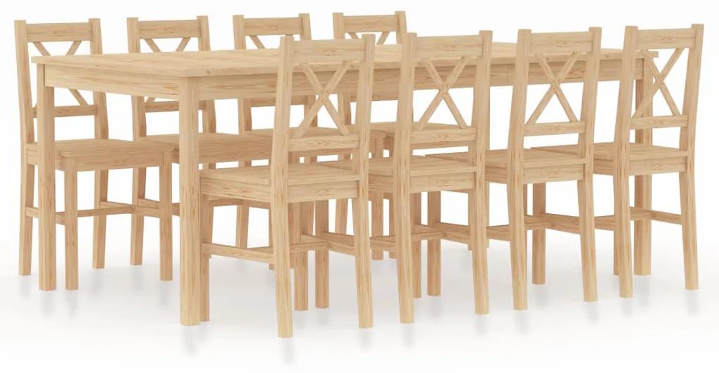 283385 vidaXL Set mobilier de bucătărie, 9 piese, lemn de pin