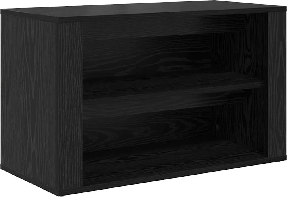 vidaXL Raft pentru încălțăminte cu raft Stejar negru 75 x 35 x 45 cm