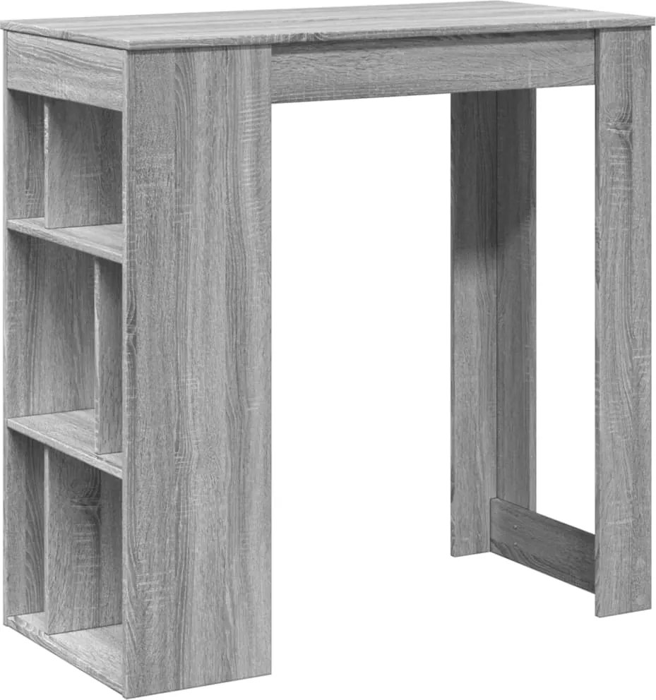 vidaXL Masă bar cu rafturi, gri sonoma, 102x50x103,5 cm lemn prelucrat