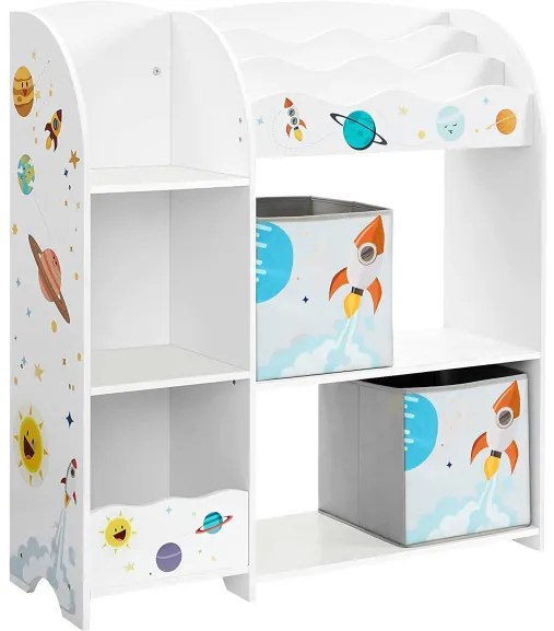 Organizator Pentru Copii, Cu 2 Cutii De Depozitare, Alb, 93 Cm