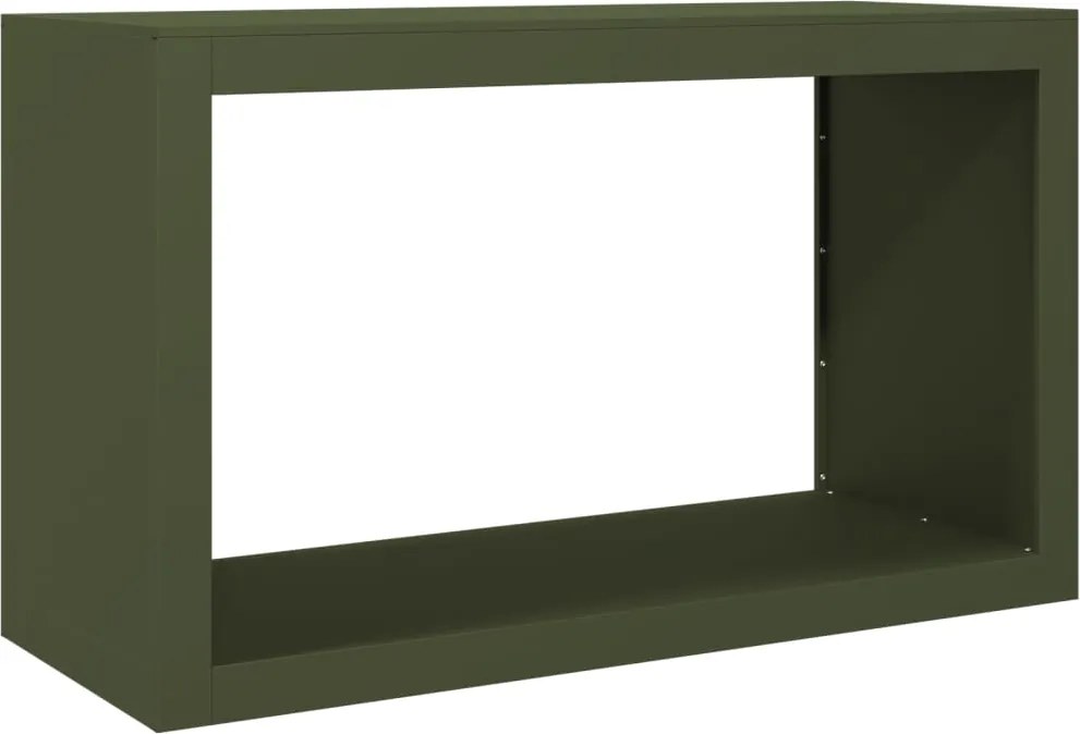 vidaXL Rastel pentru lemne de foc, verde, 100x40x60 cm, oțel