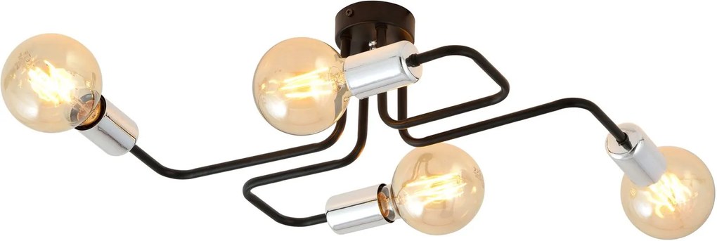 Emibig Veken 4 Silver lampă de tavan 4x60 W negru-argint 1174/4