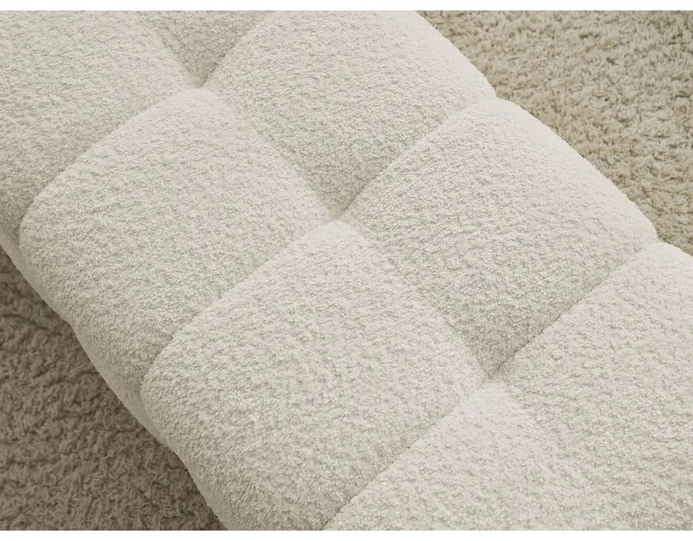 Bancă bej cu tapițerie din țesătură bouclé Mont Blanc – Bobochic Paris