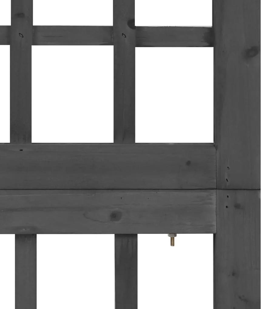Separator camera cu 5 panouri negru 201,5x180 cm nuiele lemn brad Negru, 201, 1