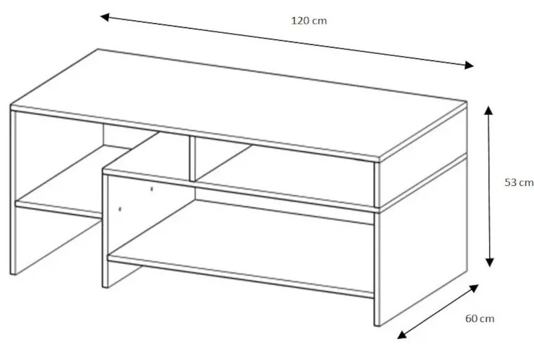 Masuta de cafea in decor stejar craft DEZI 120x60 cm