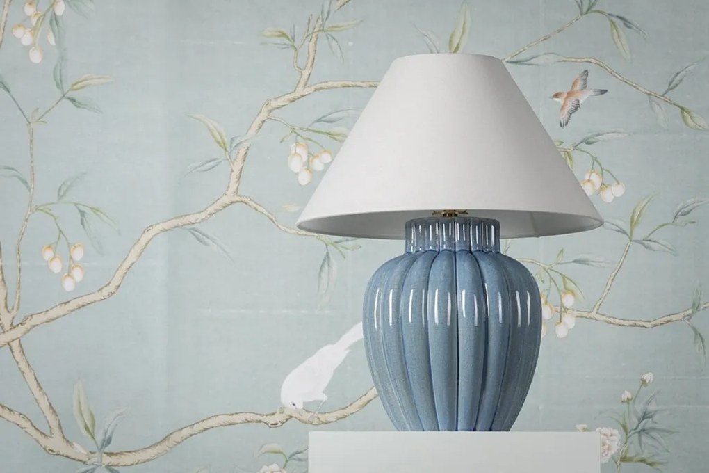 Veioza LUX, Ceramica Albastra, Tesatura In, CLARENDON