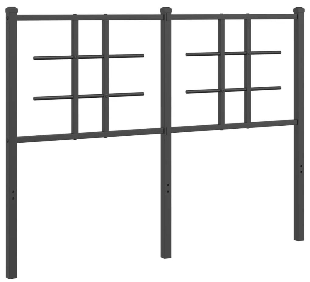 355592 vidaXL Tăblie de pat metalică, negru, 120 cm