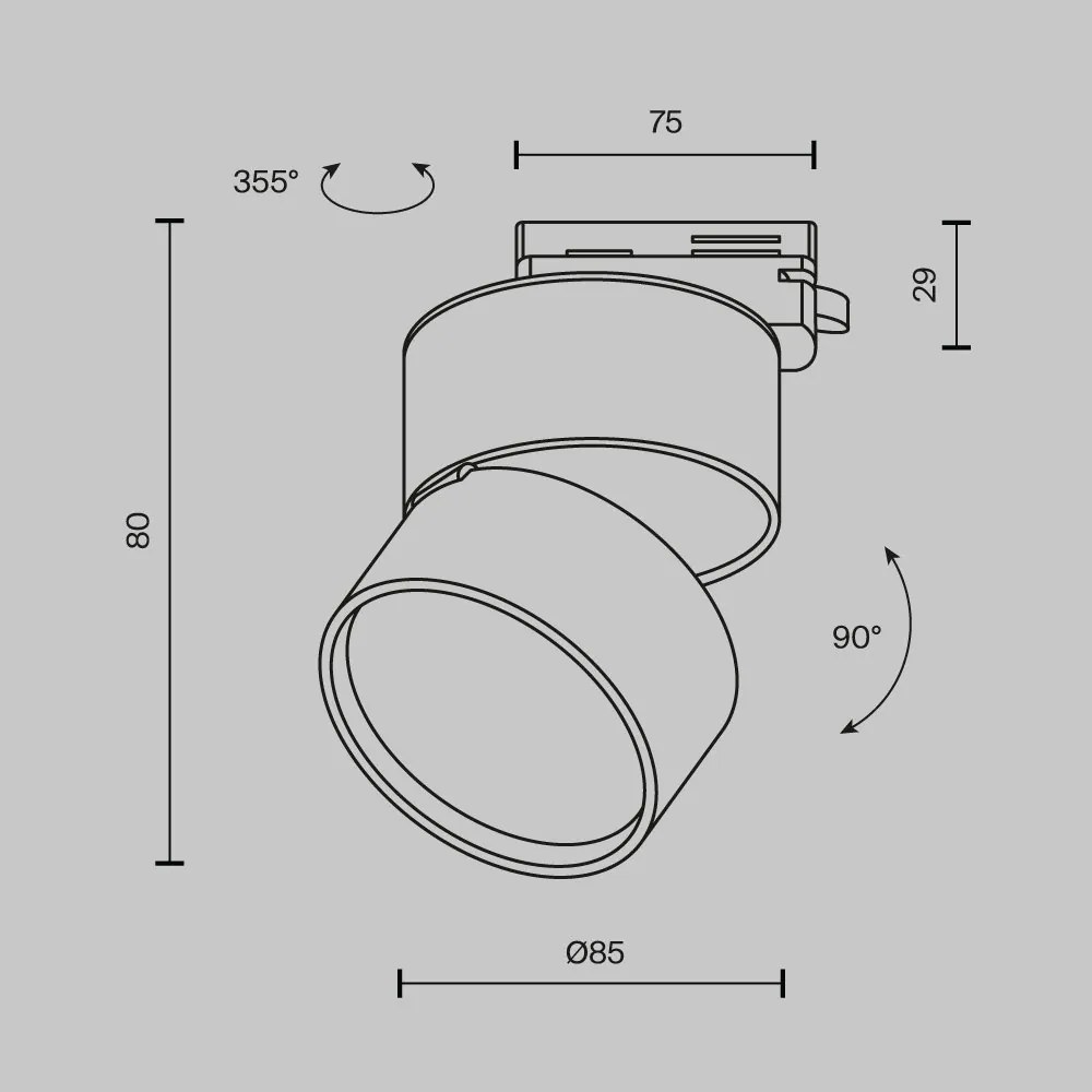 Spot LED, accesoriu pentru sinele monofazate Unity, Onda alb 12W 3000K